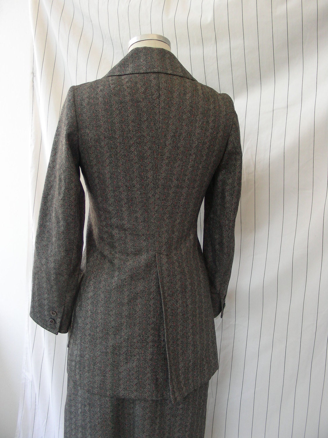 Vintage Ladies Three Piece Double Breasted Skirt Suit in Grey - Etsy