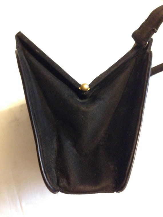 Very Rare Handbag by Worth in Dark Brown Suede wi… - image 6