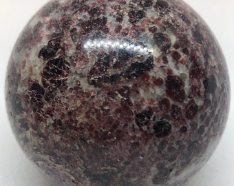 Pyrope Garnet Sphere, Rare Premium Pyrope Garnet Sphere, 820 Grams, 80mm, Inspires love, devotion and commitment.