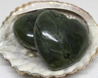 Jade Gemstone Heart, Stone of Luck, 45mm, Spiritual Stone, Healing Stone, Healing Crystal, Chakra