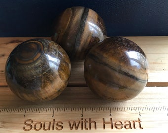 Tiger's Eye Sphere, Healing Stones, Chakra Stones, Spiritual Stone, Healing Crystals