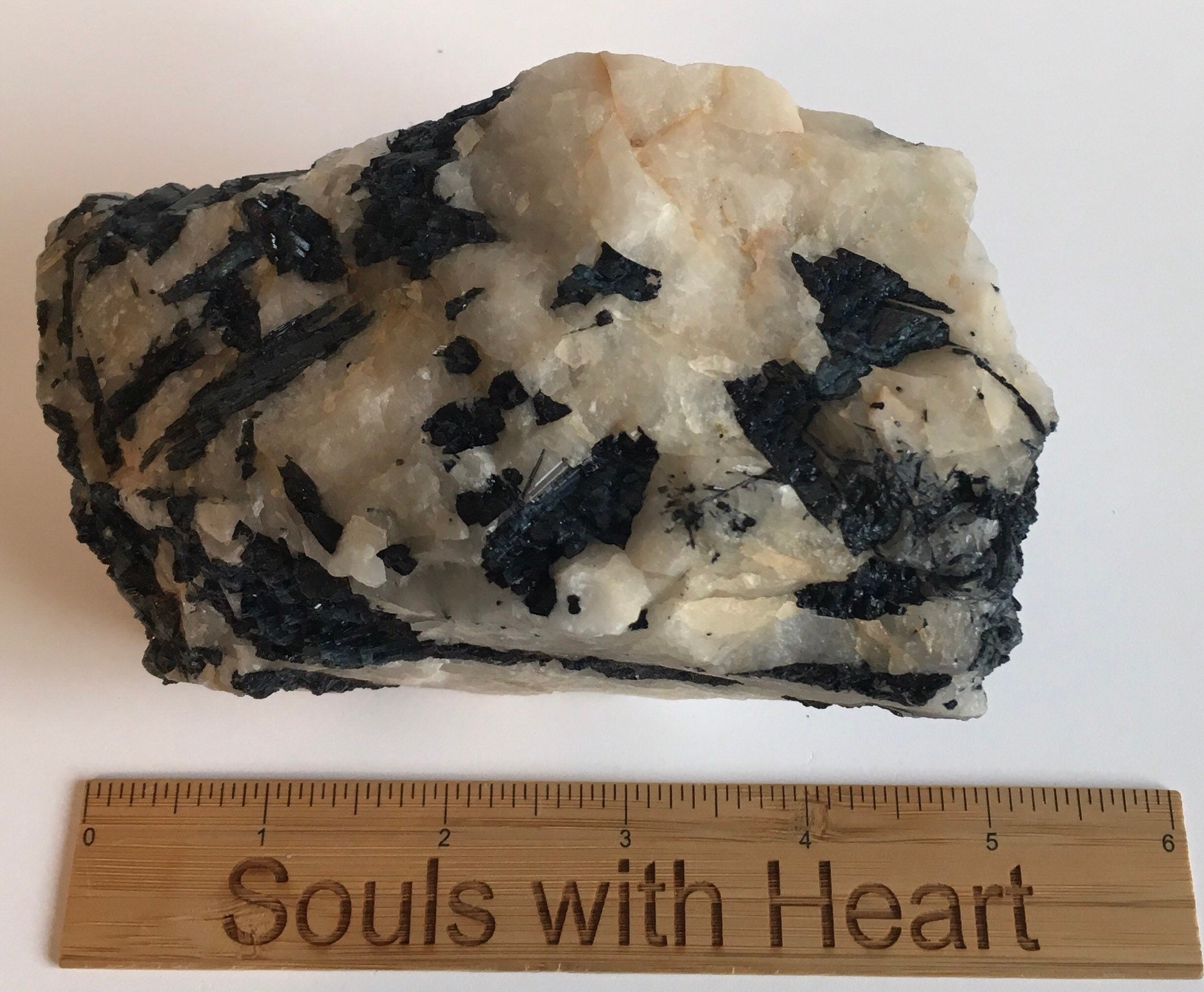 White quartz sales with black tourmaline