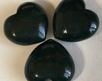 Bloodstone Gemstone Heart 45 mm, Gives Courage, Calms the Mind, Powerful Healing, Healing Stone, Spiritual Stone, Gemstone