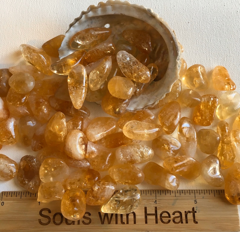 Citrine Premium Small Tumbled Stone, Positive Energy, Prosperity Stone, Healing Crystal, Healing Stone, Spiritual Stone image 1