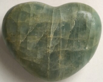 Aquamarine Premium Gemstone Heart, Spiritual Stone, Healing crystals and stones, positive energy, heart of courage Stone