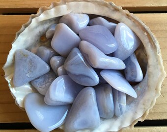 Blue Lace Agate, Calming,  peace of mind, Tiny Small Tumbled Stone, Healing Stone, Healing Crystal, Chakra Stone, Spiritual Stone