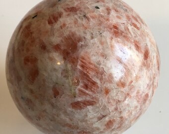 Sunstone Gemstone Sphere, 3” 644 grams, Healing Stone, Healing Crystal, Chakra  Stone, Spiritual Stone