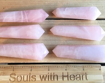 Rose Quartz Gemstone Vogel, Double terminated, 6 Sided, Love Stone,Healing Stone, Healing Crystal, Chakra  Stone, Spiritual Stone