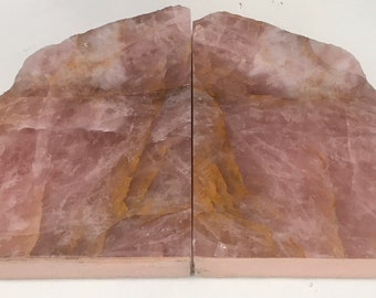 Rose Quartz Bookends, Polished Sides, total 11 lbs,5kgs, Large Bookends, Grade A Stone of Love, Healing Stone