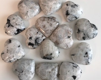 Rainbow Moonstone Gemstone Heart,Healing crystals and stones,  Stone of New Beginnings