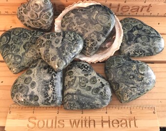 Kambaba Jasper Gemstone Heart, 45mm