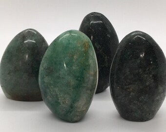 Polished Emerald Fuchsite with Pyrite Flecks Standing Free Form, Madagascar, Healing Crystal and Stones