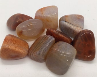 Fire Agate Tumbled Stone,Healing Stone, Protective Spiritual Stone, Calming Effect, Meditation, Chakra Stone