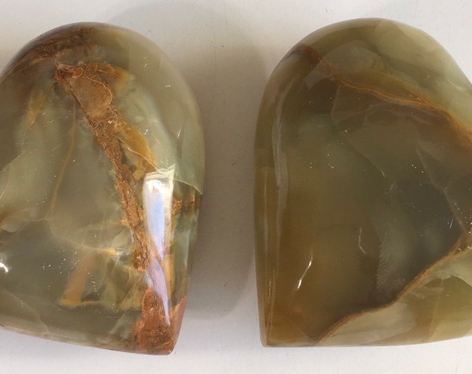 Featured listing image: Large Green Calcite Gemstone Heart: Healing Crystal, Chakra Stone (4", 800g)