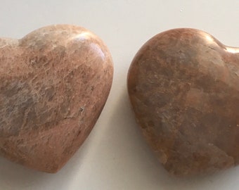 Moonstone Gemstone Heart, 60 mm, New beginnings Stone, Healing Crystal, Spiritual Stone, Meditation