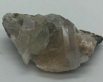Prehnite Natural Raw Stone, Prehnite Specimen with Quartz and Epidote from Tafelkop Namibia, Healing crystals and Stones