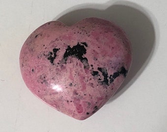 Rhodochrosite large beautiful Gemstone Heart, 45mm 119 grams, Spiritual Stone, Healing Stone, Healing Crystal, Chakra
