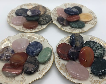 Small Flat Palm Stones, Healing Crystals and Stones, Sharing Dish, Discovery Dish, Spiritual Stone, Healing Stone, Healing Crystal