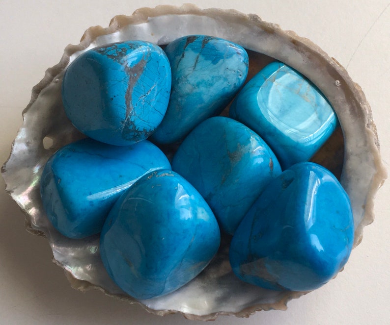 Howlite large tumbled stone, Blue Howlite, Calming Stone, Healing Stone, Meditation, Healing Crystal, Chakra Stone, Spiritual Stone image 1