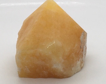Orange Calcite Point, Raw Sides polished Top, Healing Stone, Healing Crystal, Chakra Stones, Spiritual Stone