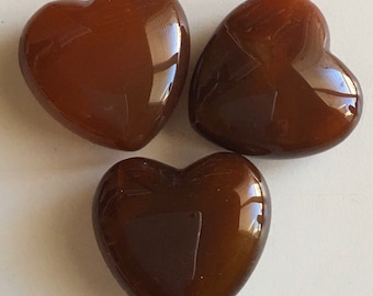 Carnelian Gemstone Puffy Heart, 45mm, Spiritual Stone, Healing Stone, Healing Crystal, Chakra