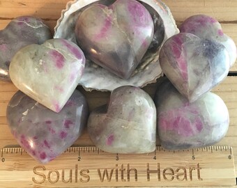Crystal Ruby Heart Gemstones, Healing Stone,Healing Crystal, Chakra Stone, Spiritual Stone