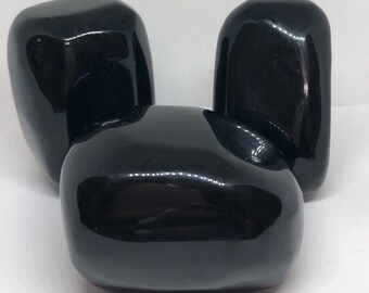Black Obsidian Power Stone, Large Palm Stone, Spiritual Stone, Healing Stone, Healing Crystal, Chakra
