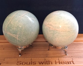 Amazonite Gemstone Sphere 70 mm,Healing Stone, Soothes Emotions, Energies Luck and Love, Healing Crystal, Chakra Stone, Spiritual Stone