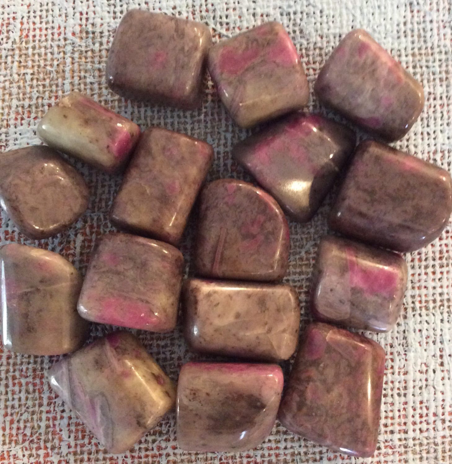 3  Ruby Feldspar Natural Tumbled Stone Gemstone Crystal Healing Chakra Balance 
