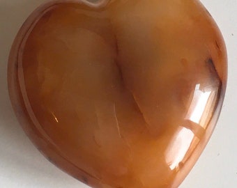 Carnelian Gemstone Puffy Heart, 60mm 240 grams,Healing crystals and stones, excellent stone for restoring vitality,motivation