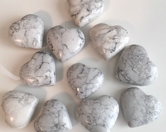 Howlite Gemstone Heart,55 -60 mm, Calming, teaches patience, Healing Stone, Healing Crystal, Chakra Stone,Spiritual Stone, Meditation Stone