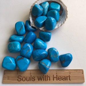 Howlite large tumbled stone, Blue Howlite, Calming Stone, Healing Stone, Meditation, Healing Crystal, Chakra Stone, Spiritual Stone image 2