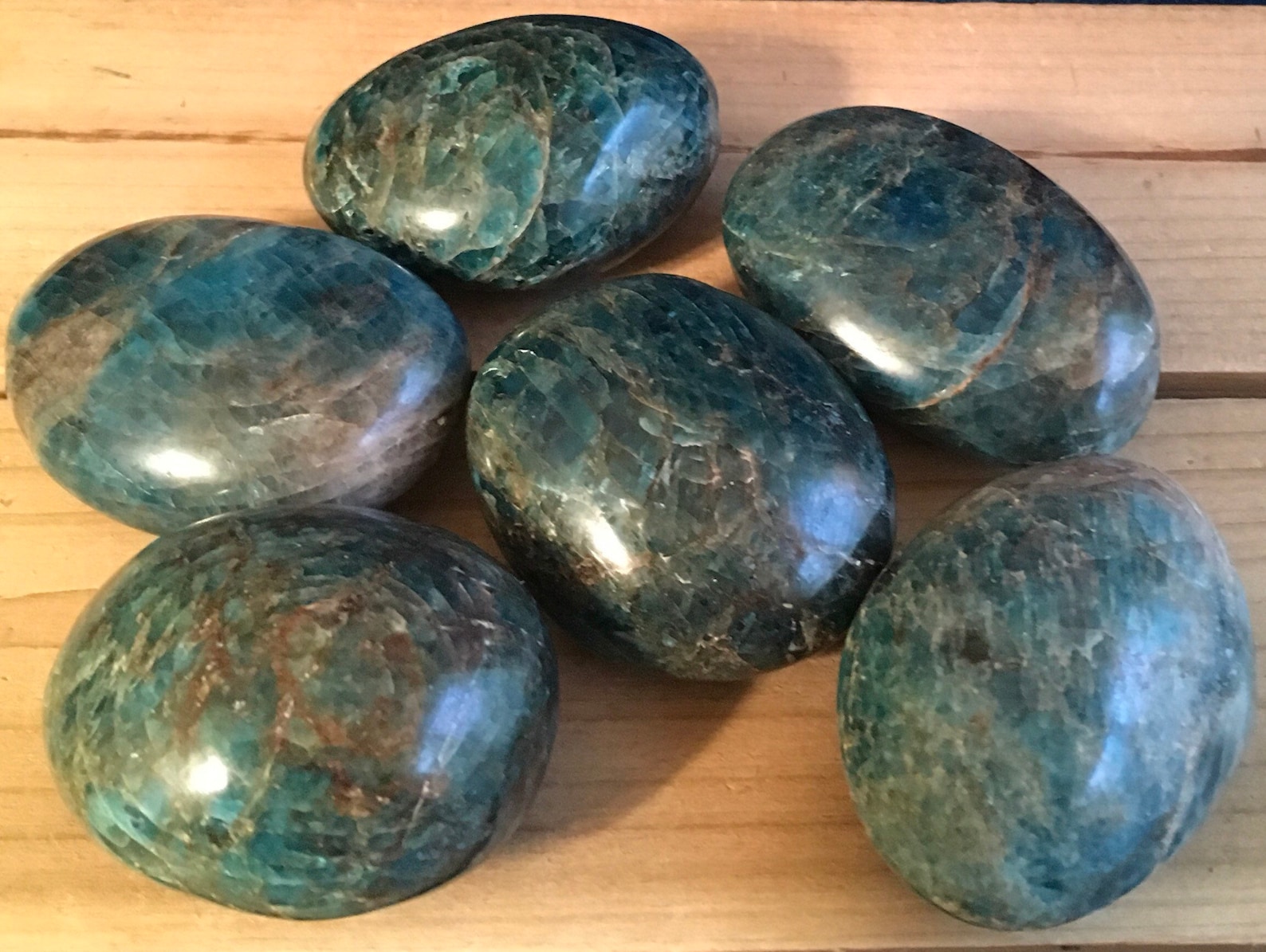 Blue Apatite Polished Gallet Healing Stone Healing Crystal Etsy