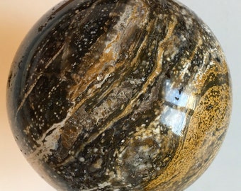 Jasper Sphere, Ocean Jasper Sphere, Orbicular Ocean Jasper, 3.5" Large sphere, Healing Stone, Healing Crystal
