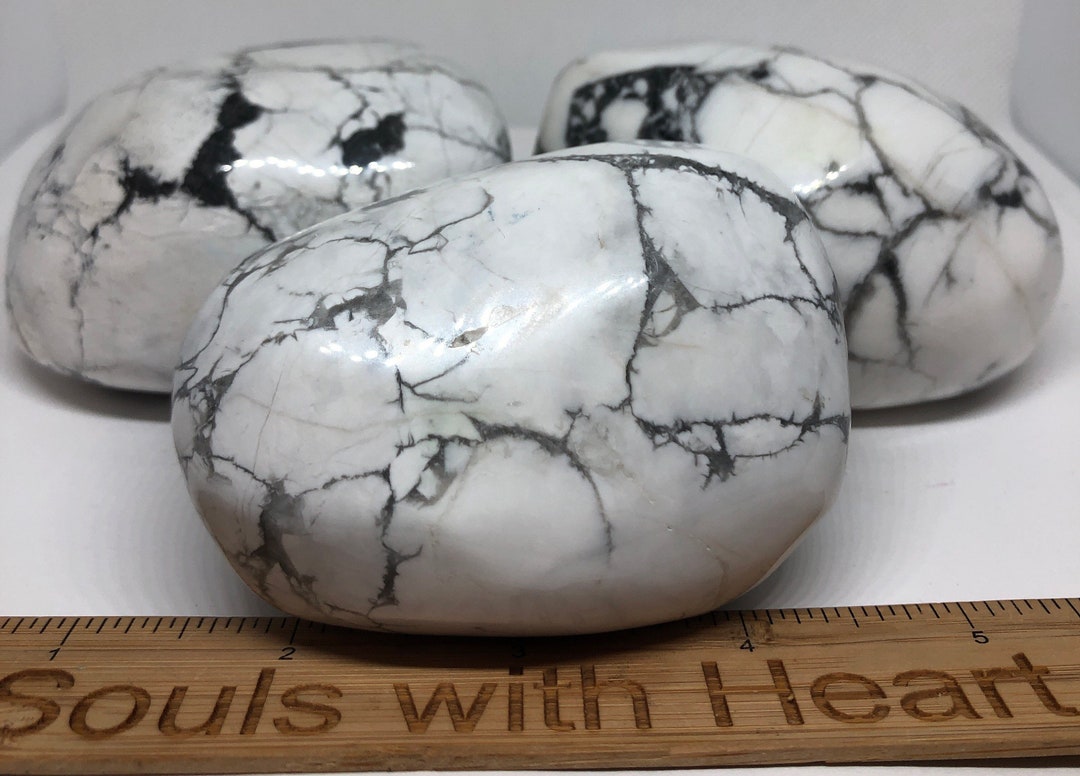 SOLD Howlite Palm Stones - Energy In Balance