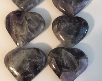 Amethyst Gemstone Hearts, truly amazing and beautiful! Protective and calming,help dispel anger,rage,fear and anxiety, Positive energy
