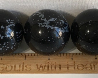 Snowflake Obsidian 50mm sphere, Healing Crystal, Healing Stone, Gemstone Stone, Spiritual Stone