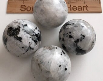 Rainbow Moonstone Sphere, 55mm Gemstone Sphere, Stone of New Beginnings, Healing Crystal, Chakra Stone, Spiritual Stone