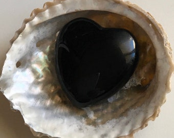 Black Obsidian Gemstone Puffy Heart 45mm, Creative Stone,  Healing Crystal, Healing Stone, Gemstone Stone, Spiritual Stone