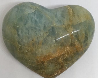 Aquamarine Premium Gemstone Heart, Spiritual Stone, Healing crystals and stones, positive energy, heart of courage Stone
