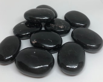 Black Tourmaline Palm Stone, Soap Stone, Healing Stones, Healing Crystal, Chakra Stones, Spiritual Stone, Gemstone