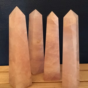 Rose Quartz Crystal Tower, Crystal point, 4 sided, free standing, Love Stone,Healing Stone, Healing Crystal, Chakra  Stone, Spiritual Stone