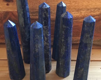 Lapis Lazuli Gemstone Point, 8 facet, Crystal Point, Gemstone Tower, Healing Crystal, Healing Stone, Spiritual Stone, Chakra Stone