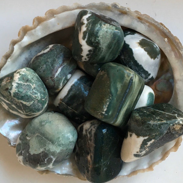 Green Sardonyx medium tumbled stone, Stone of Strength, Protection, Happiness and Stability, Healing Stone ,Chakra Stone, Spiritual Stone