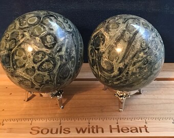 Kambaba Jasper Gemstone Sphere,70 mm, Healing Stone