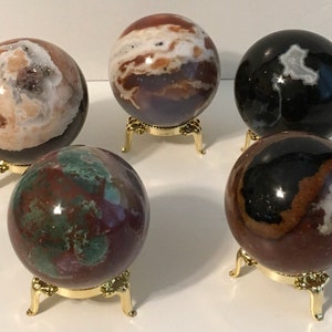 Sardonyx Sphere, Stone of Strength and Protection, Healing Stone,Chakra Stone, Spiritual Stone, Meditation Stone