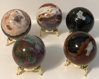 Sardonyx Sphere, Stone of Strength and Protection, Healing Stone,Chakra Stone, Spiritual Stone, Meditation Stone