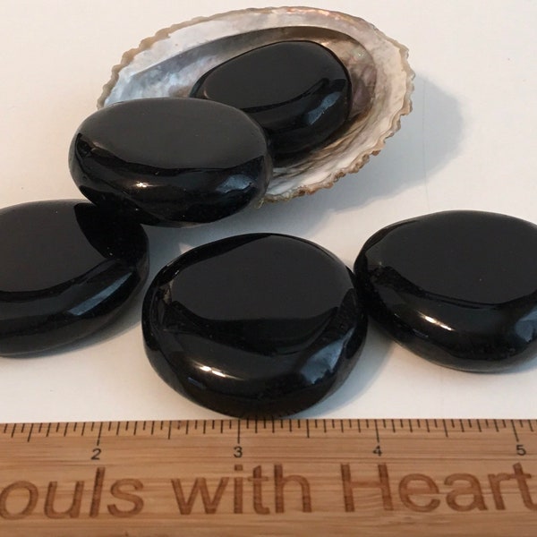 Black Obsidian Palm Stone, Pocket Stone Stone, Smooth Touch Stone, Spiritual Stone, Healing Stone, Healing Crystal, Chakra