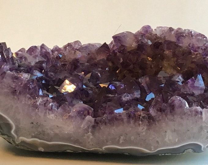 Featured listing image: Amethyst Quartz Crystal from Brazil, Polished Sides, Spiritual Stone, Amethyst Crystal, Amethyst Cluster, Healing crystal and Stones