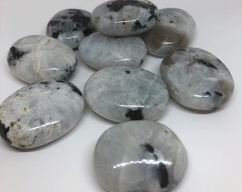 Rainbow Moonstone Small Palm Stone, Smooth Palm Stone, Stone of New Beginnings, Healing Crystal, Chakra Stone, Spiritual Stone